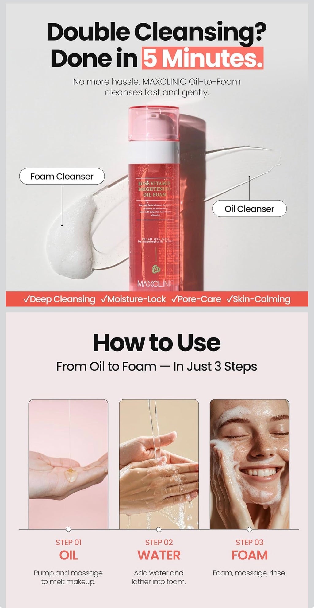 BRIGHTENING
OIL FOAM
KOREA NO.1
CLEANSER