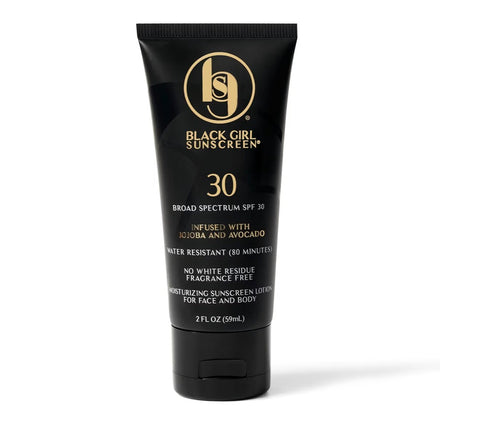 Black Girl Sunscreen tube with SPF 30 on a white background