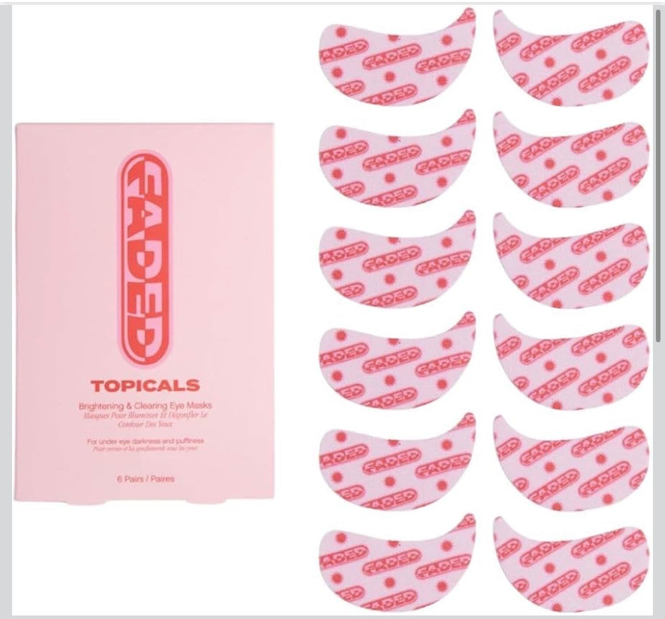 Topicals Faded Brightening Under Eye Masks.