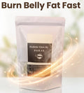 A stand-up pouch of detox tea centered on a soft white background with decorative golden light swirls. The pouch has a cream label area and a dark brown label reading 'Holistic Glow By PAULA'S' and 'DETOX TEA.