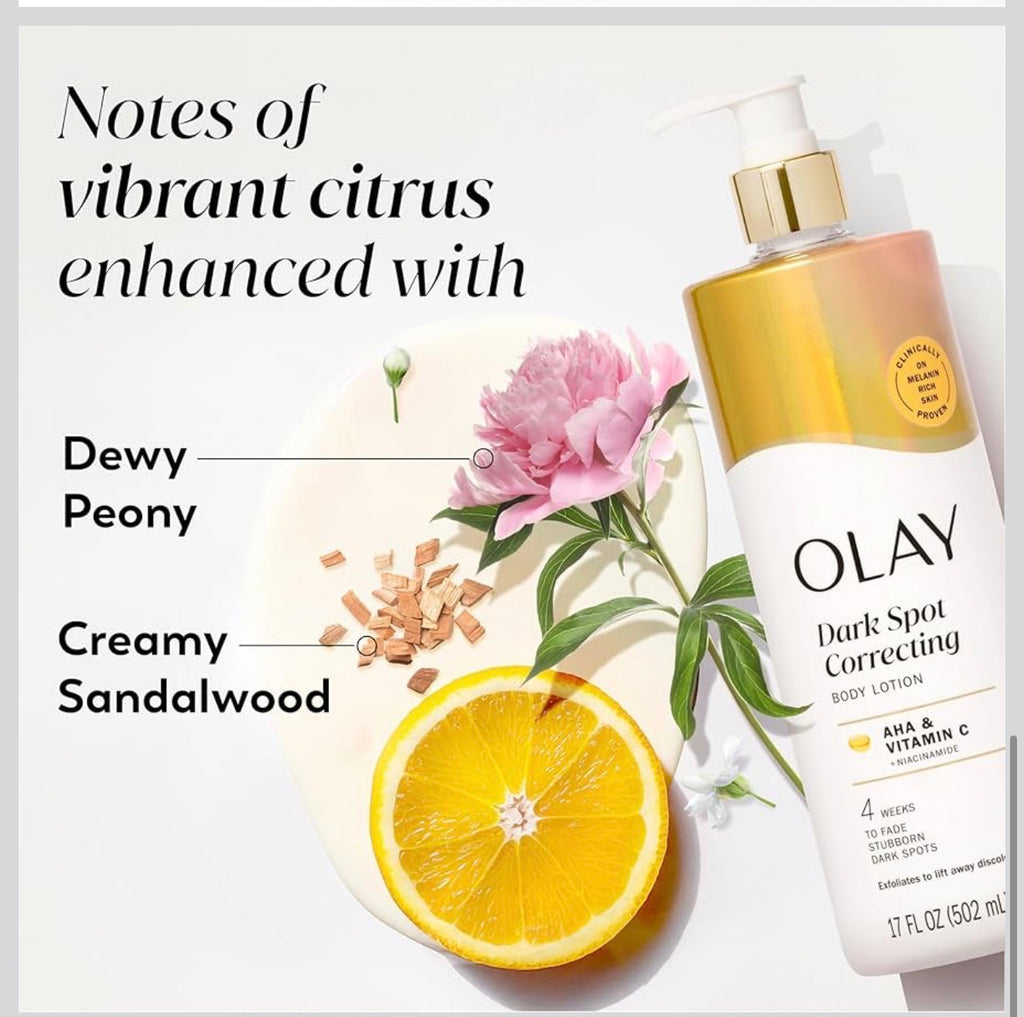 OLAY
Dark Spot Correcting
Body Lotion
AHA &
Vitamin C
